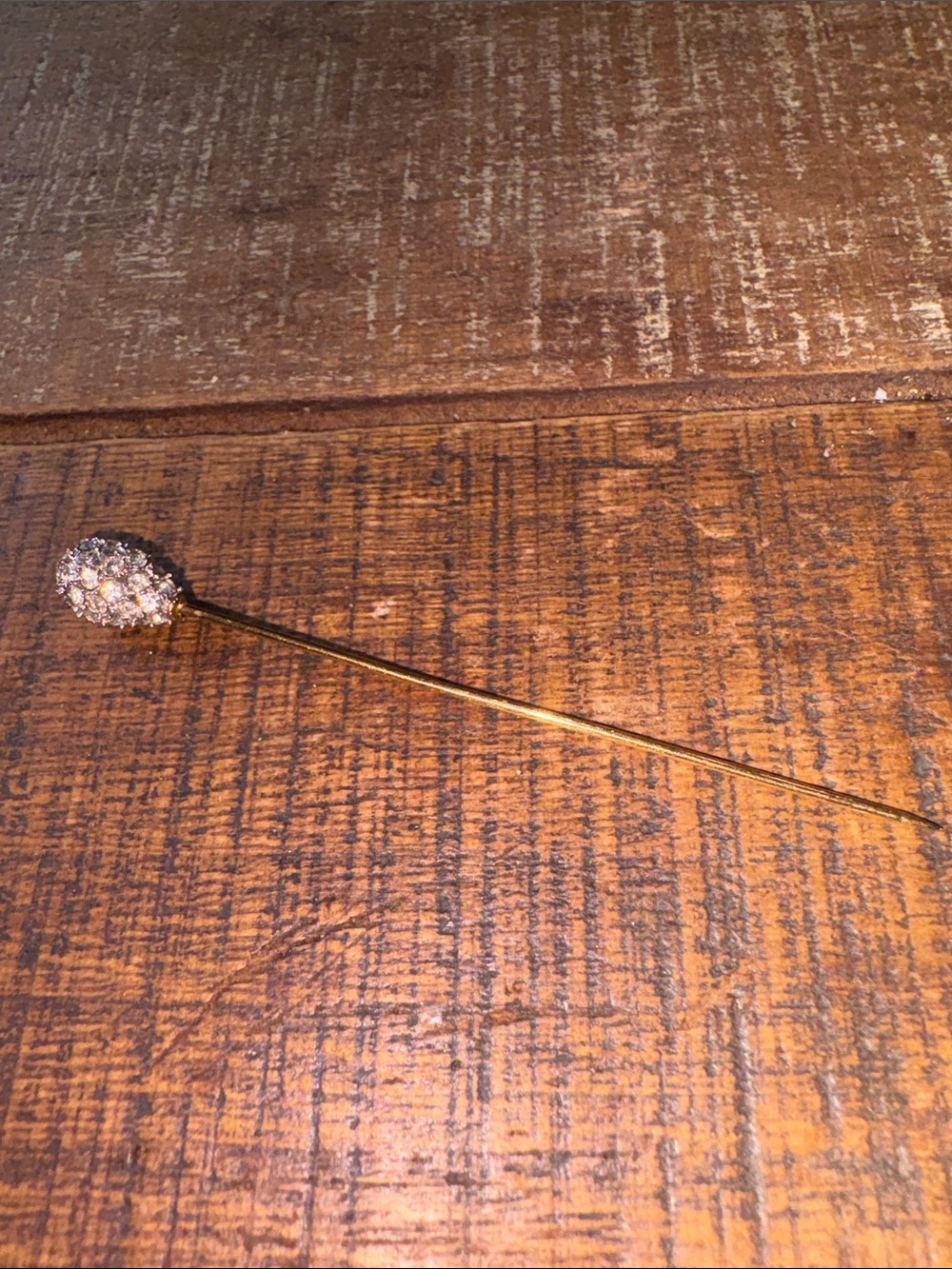 Vintage Crystal Accent Gold Hat Pin/stick pin/brooch